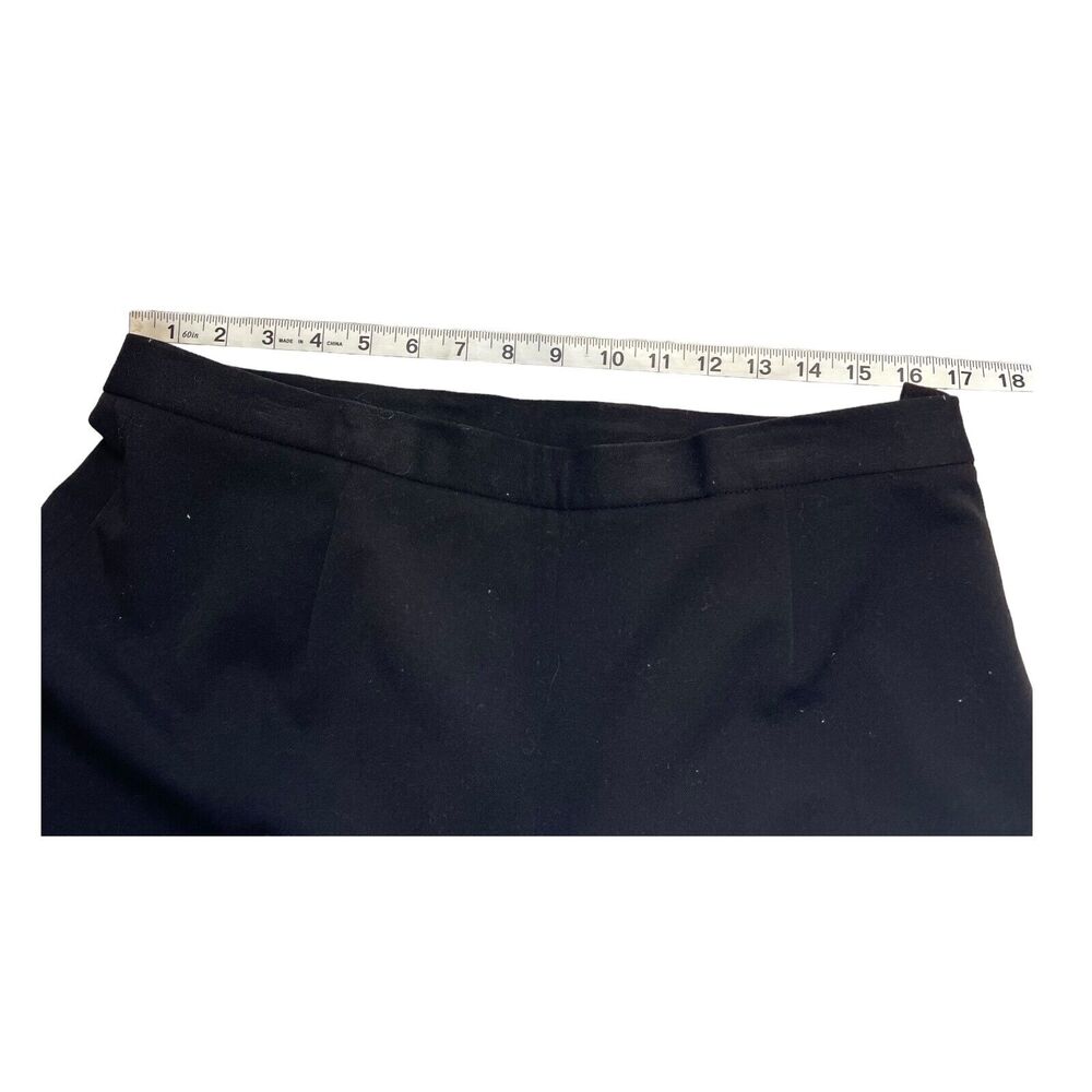 Rafaella Wide Leg Pants Women 16 Black Polyester Stretch Pleated Pull-On Outdoor - Picture 3 of 6